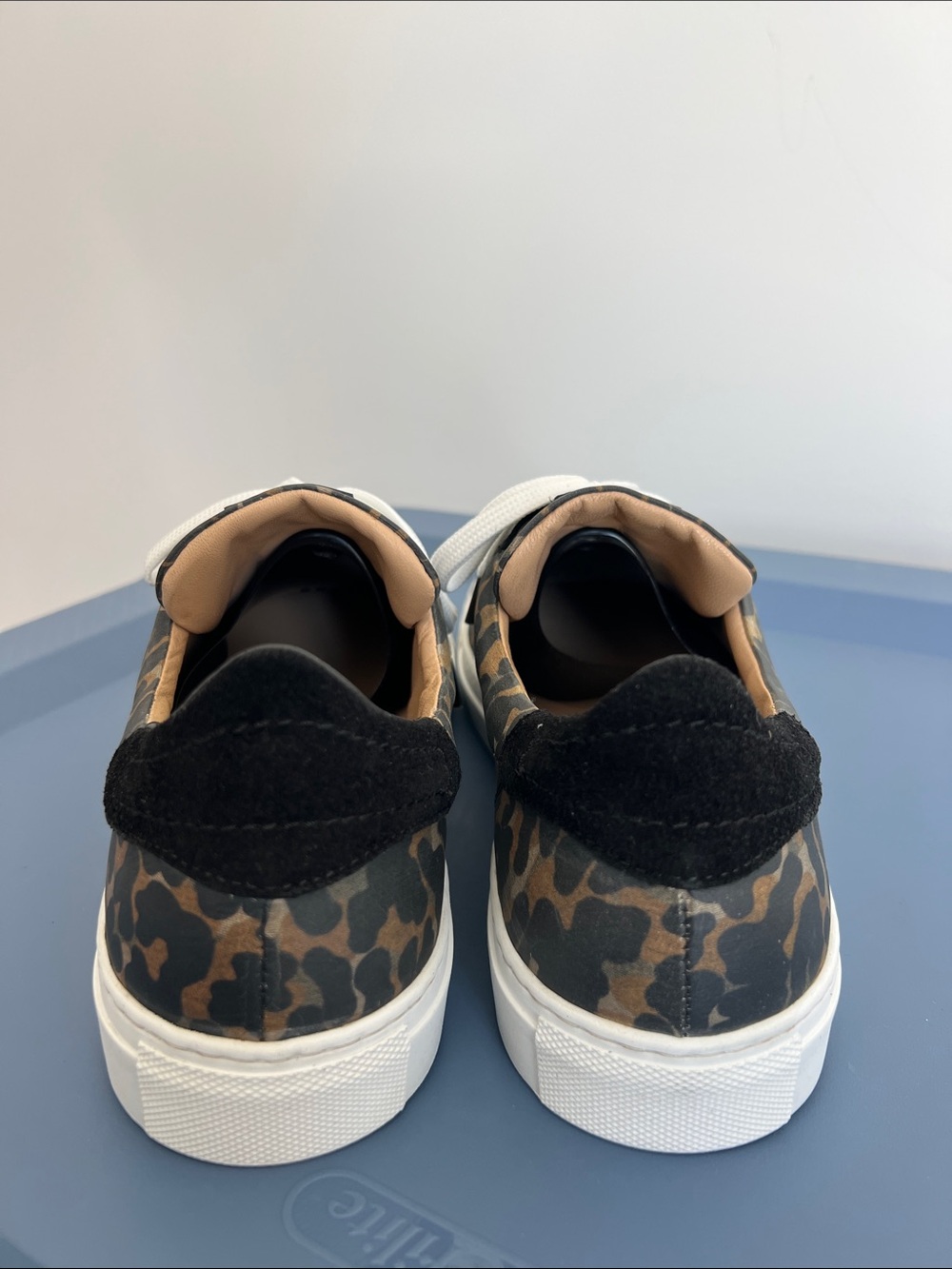 Belstaff dagenham leopard canvas suede low top sneakers tasmin gold colorway 41 - Picture 8 of 11